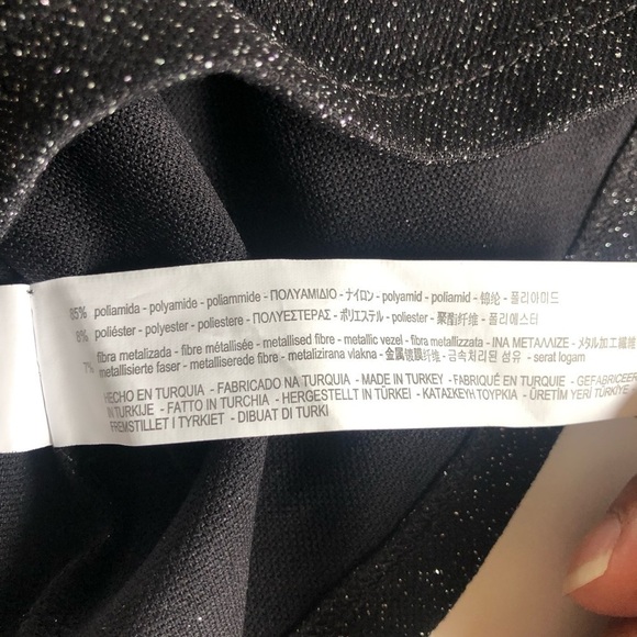 Zara Trafaluc Dip Mondays in Glitter Crew Neck Cropped Glitter Top Size S - Picture 9 of 12